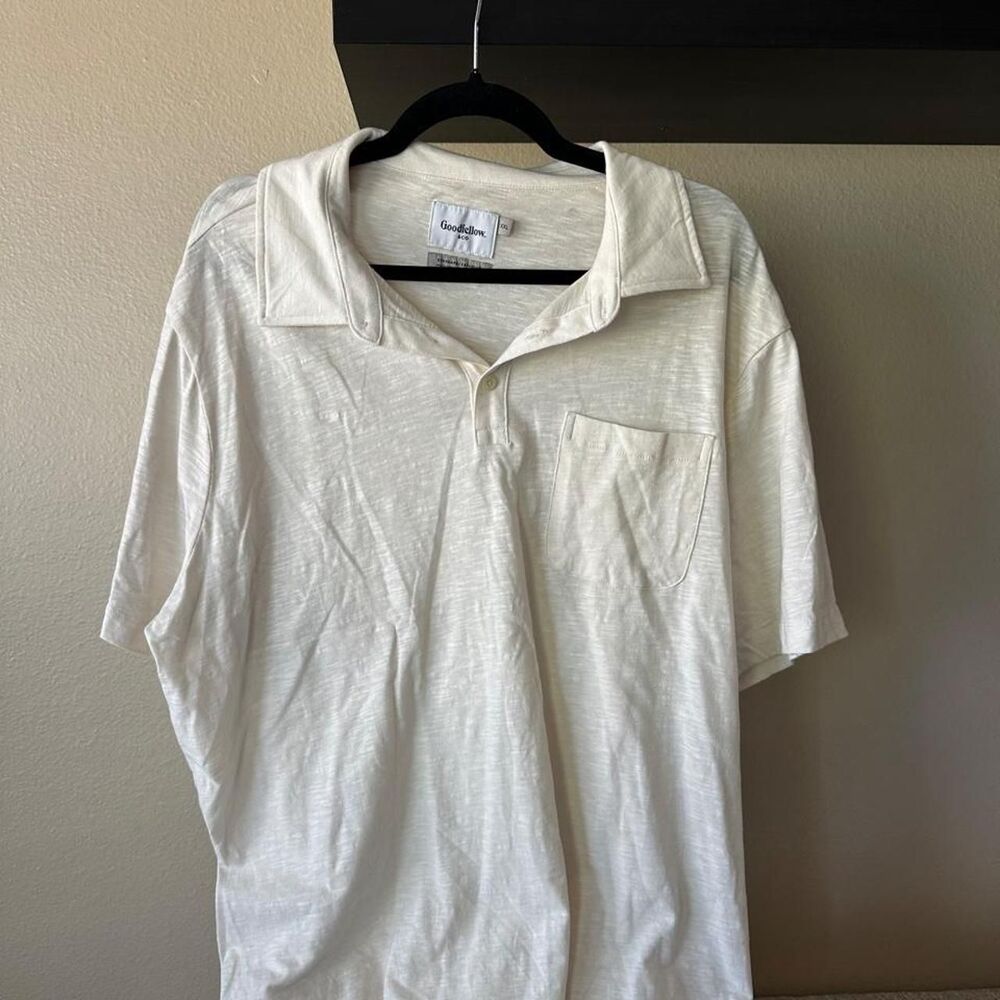 Goodfellow-co Men's White and Cream Polo-shirts